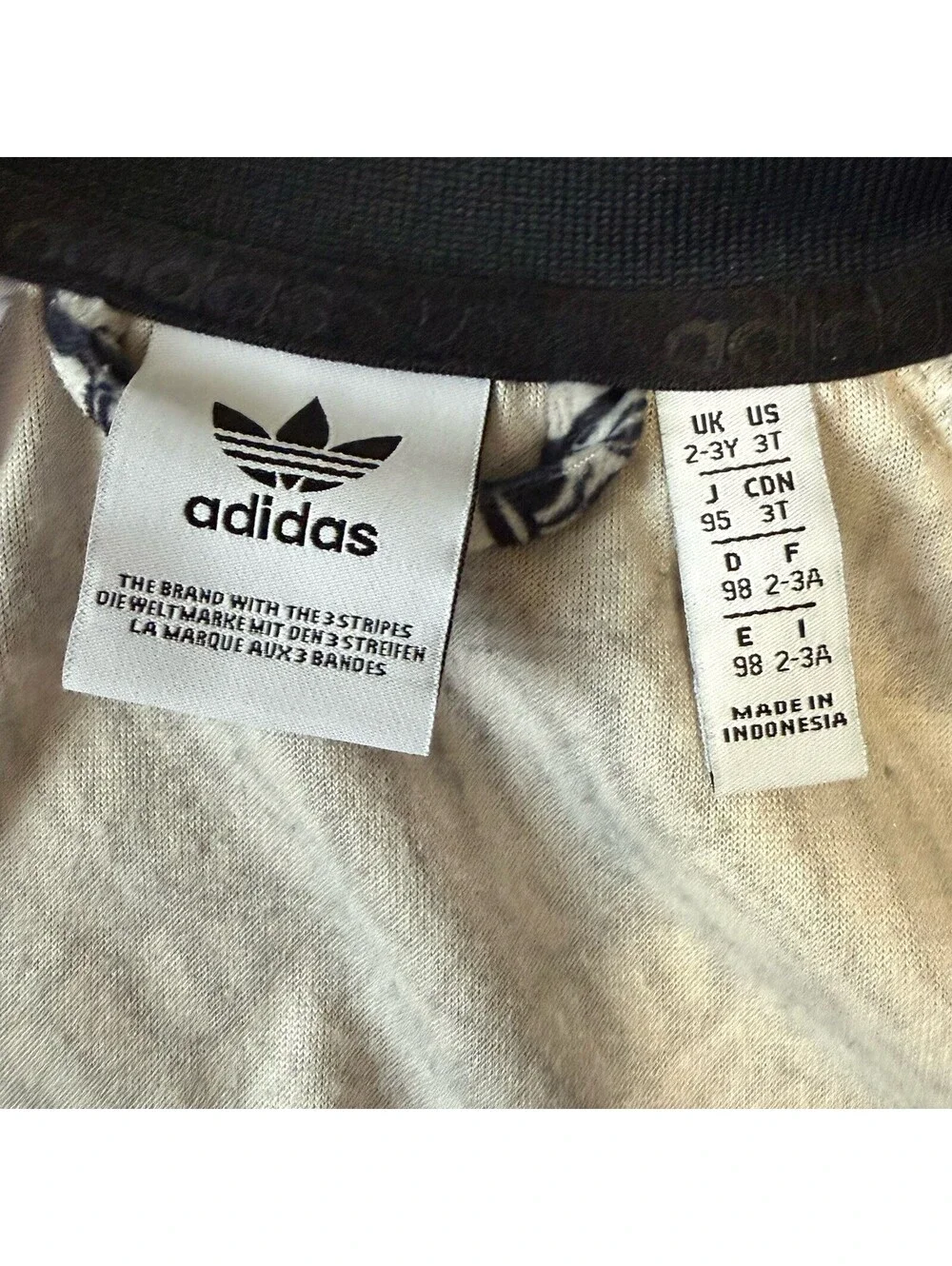 Adidas Originals Toddler Zebra Print Track Jacket Black White Size 3T Zip